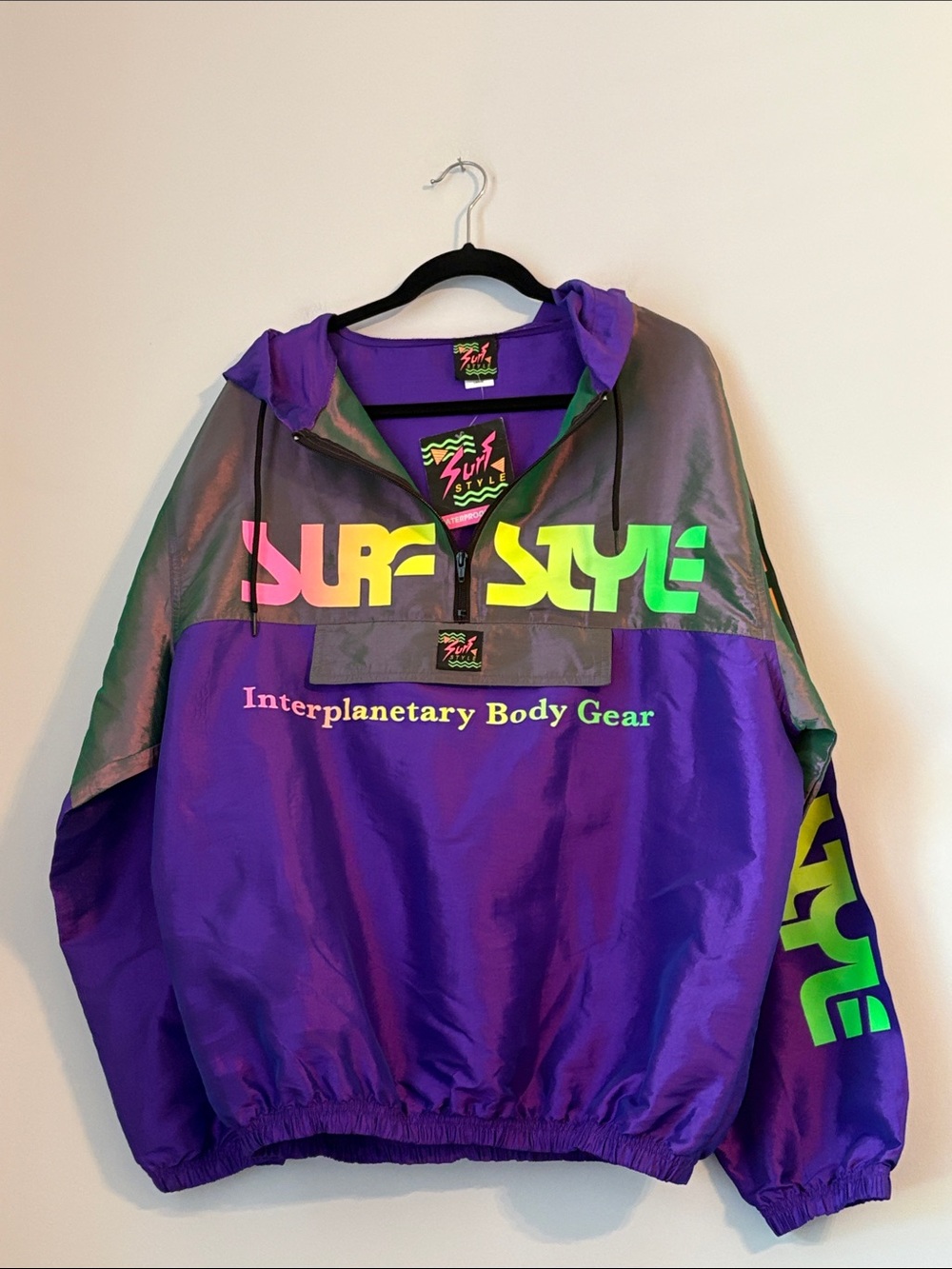 Surf Style Windbreaker Vintage NWT Large Hooded Surf Hoodie Activewear